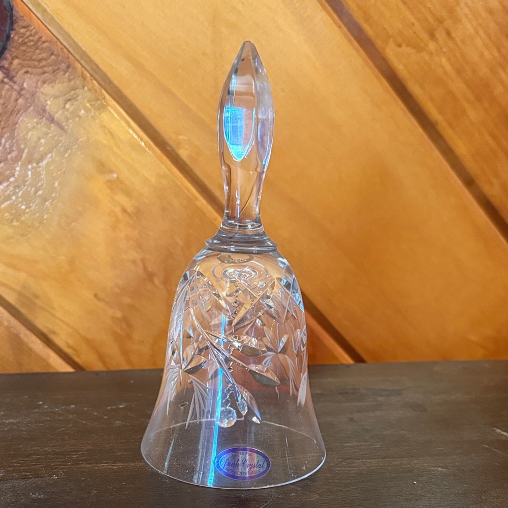 Crystal Glass Bell with Etched Design